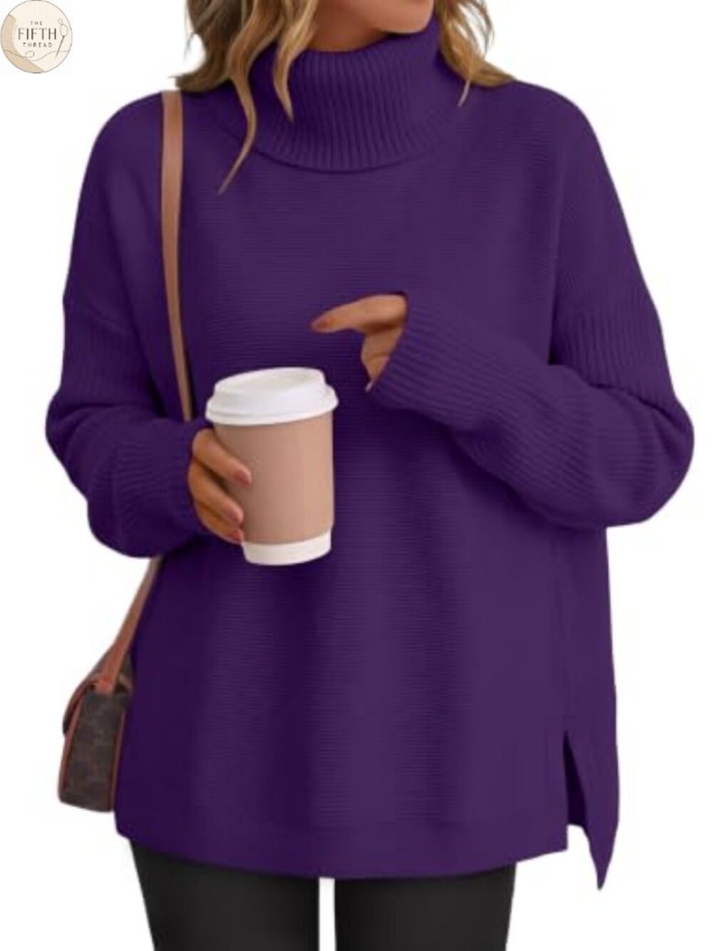 Turtleneck Oversized Sweater Pullover Viscose Blend Winter Casual